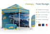 design tent, table cover, feather flag, pop up tent