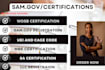 do sam gov registration, uei, cage code application wosb, 8a, mbe certification