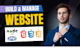 build, manage website development as web developer, frontend