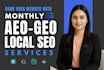 do backlinks, local SEO, aeo and GEO service to rank on google and ai search