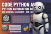 code python ai, python automation bot, web scraping, ai chatbot, ocr, nlp, llm