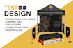 design canopy tent, table cover and feather flag