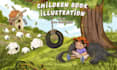 draw whimsical children book illustration and cover