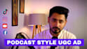 make a podcast style ugc video ad in a cool studio