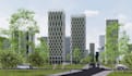 rebuild 3d high rise building,city scraper,render rooftop solar panel,3dcity map