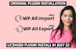 install wp all import pro and wp export pro plugin with life time updates