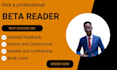 critically beta read your fantasy romance science fiction book