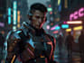 do cyberpunk, sci fi, robot, mecha character concept art