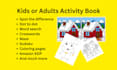do childrens and adults activity book, amazon kdp paperback formatting