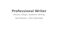 write quality, engaging, and original content