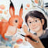 hand paint a stylised watercolor illustration