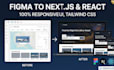 convert figma to pixel perfect responsive react with tailwind or bootstrap