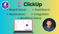 be your clickup consultant, setup clickup project management boards automations