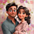 make cartoon disney couple portrait