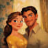 draw disney couple cartoon portrait