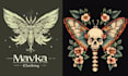 design creative skull tattoo dragonfly logo