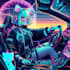 draw cyberpunk in cartoon or anime style