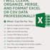 clean excel data and format CSV files professionally