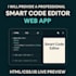 provide a professional smart code editor web app using html, css and java script