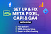 fix facebook pixel conversion api, stape, stripe, webhook, ga4, gtm