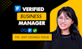 fix and create verified business manager