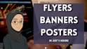 design flyers, brochures, social media posts, cards, youtube thumbnail