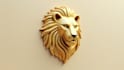 create unique golden 3d minimalist lion head logo design