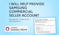 create samsung developer account, commercial seller account