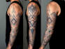 create sleeve tattoo design in geometric style