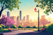 draw a flat vector landscape illustration