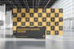 design a clean step and repeat backdrop, or event banner