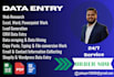 data entry, copy paste, data scraping, email leads, pdf to excel data entry