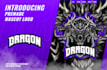 design jet fighter headed dragon mascot logo