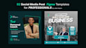 logo, social media, and print design