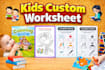 design custom kids worksheet, activity books, coloring books