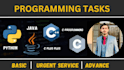 do urgent programming, java, cpp, python, html assignment