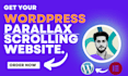 design a parallax wordpress website with scrolling animation effects