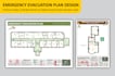 design fire emergency evacuation plan, exit plan, safety plan, diagram
