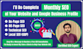do complete monthly SEO of your website and google business profile in one order