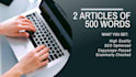 write 2 articles of 500 words each