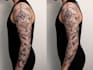 create sleeve tattoo design in geometric style
