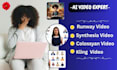 create ai video using veo3 runway, kling, midjourney, synthesia and colossyan