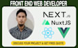 be front end web developer nextjs, reactjs, nuxtjs, vuejs