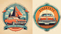 do custom vintage lady classic car print logo