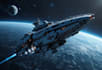 illustrate a sci fi spaceship art