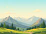 create flat vector landscape illustration for you