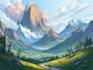 draw fantasy background and landscape