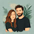 draw a cute cartoon couple portrait