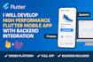 develop flutter mobile app with backend