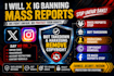 fb ig banning mass report,takedown harassing remove copyright defamatory content